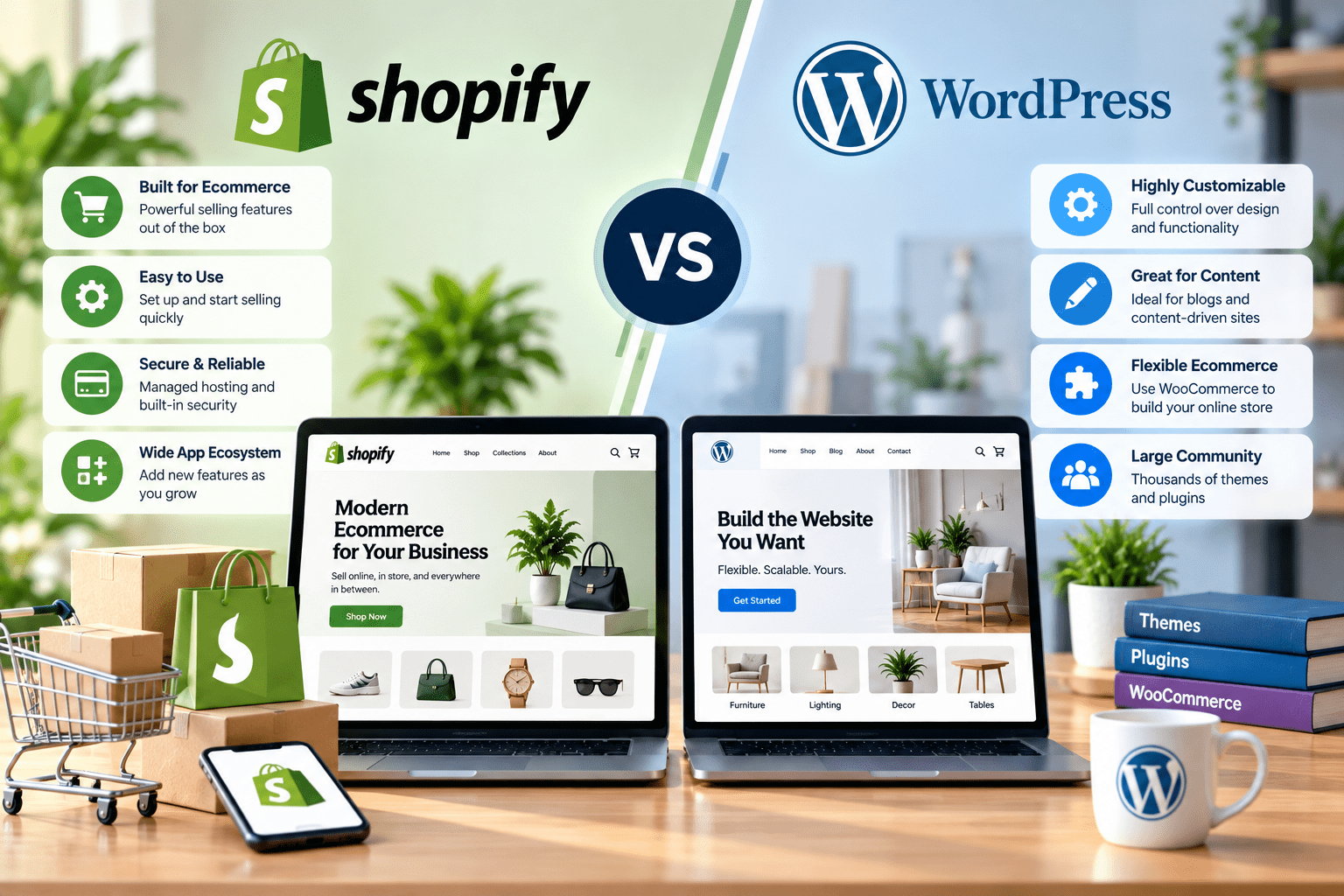 Shopify vs. WordPress for Small Business Ecommerce