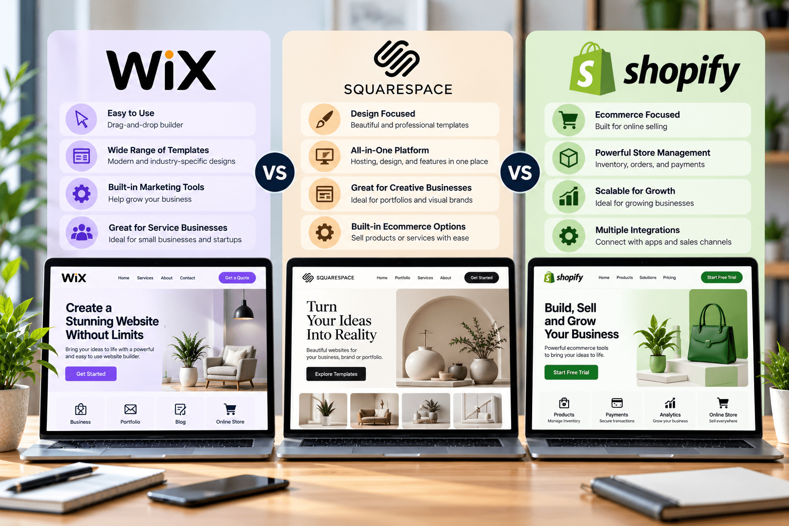 Wix vs. Squarespace vs. Shopify: Which Platform Fits Your Business